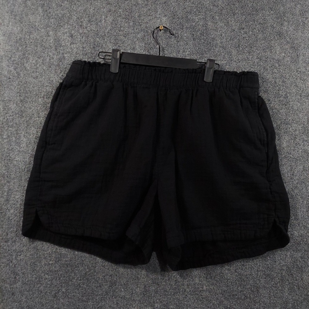 Old Navy Sweat Shorts Womens XL Black Gauze Pull On Elastic Waist Summer Casual